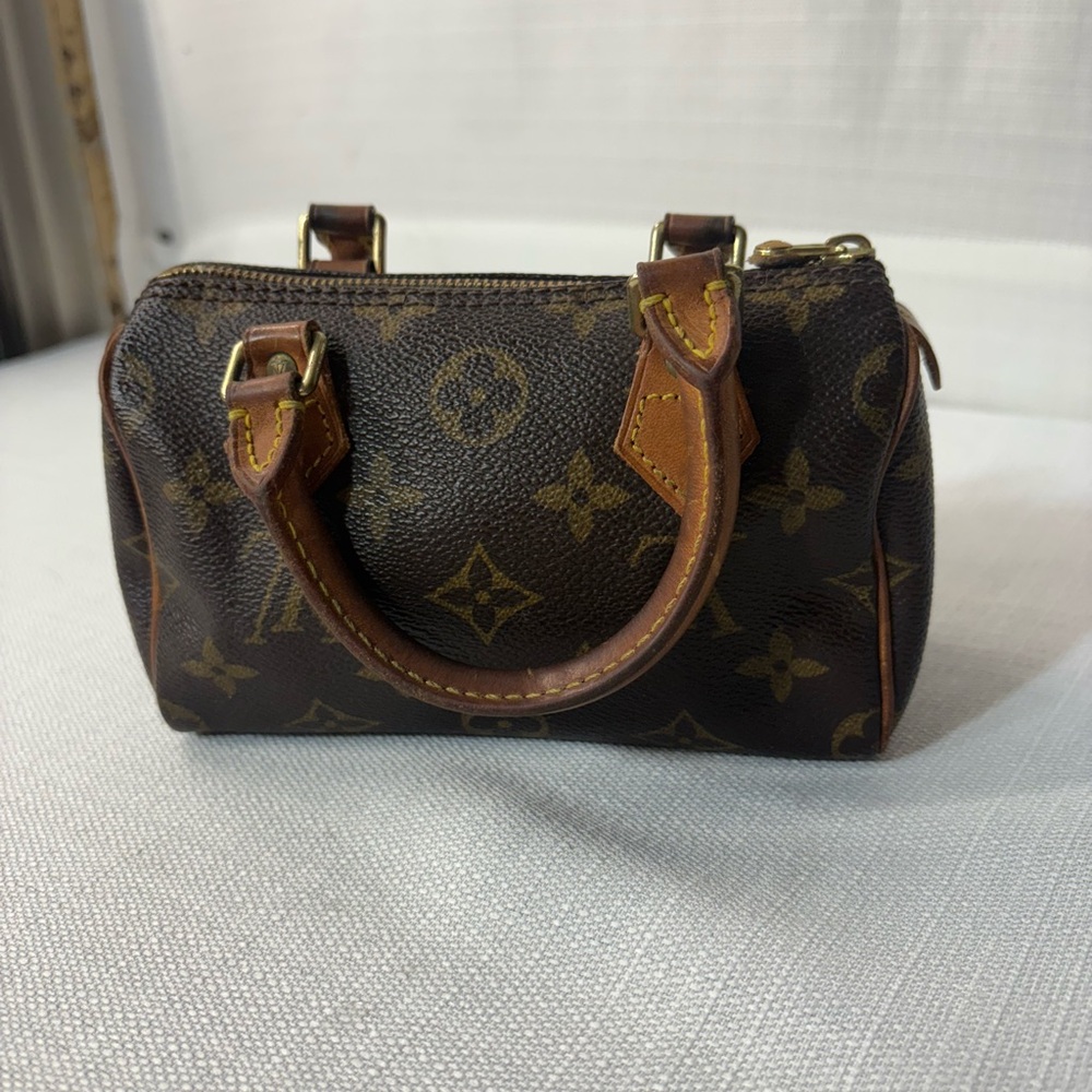 Louis Vuitton Monogram Mini Speedy Hand Bag LV Brown Women's Bag